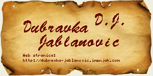 Dubravka Jablanović vizit kartica